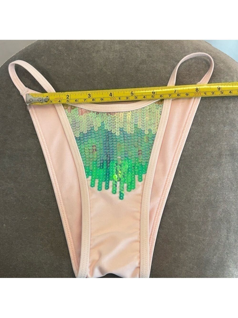 Wild Fable light pink sequin high waisted bikini bottoms Sz XXS NWOT - Picture 4 of 9